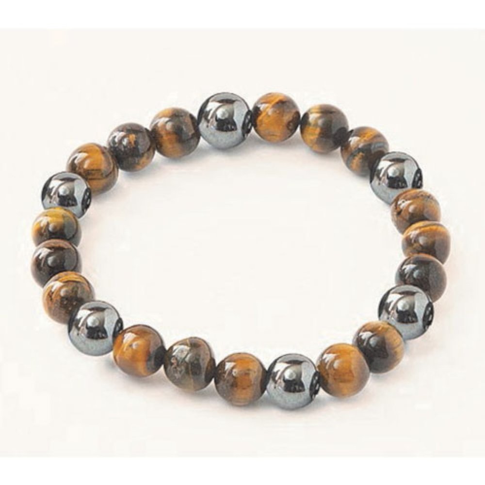 Zorbitz Lucky Magnetic Bracelet, Protection & Happiness, Hematite & Tiger's Eye